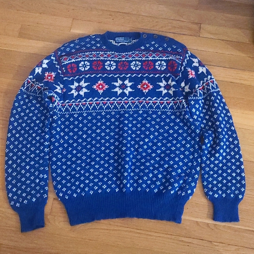 Polo Ralph Lauren Cotton Snowflake Fair Isle Sweater
